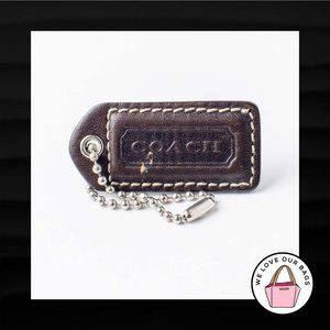 2" Medium COACH BROWN LEATHER KEY FOB BAG CHARM